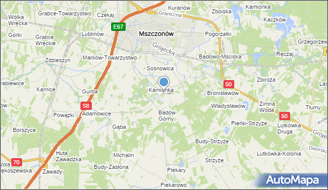 mapa Adamówek, Adamówek gmina Mszczonów na mapie Targeo