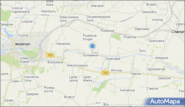 mapa Adamowice, Adamowice gmina Gołcza na mapie Targeo