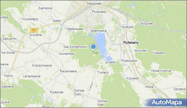 mapa Adamówka, Adamówka gmina Rytwiany na mapie Targeo