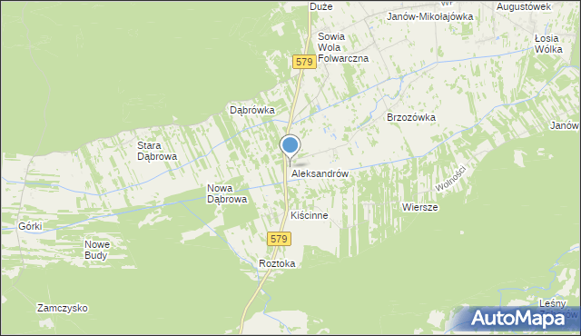 mapa Aleksandrów, Aleksandrów gmina Czosnów na mapie Targeo