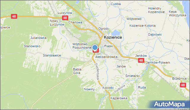 mapa Aleksandrówka, Aleksandrówka gmina Kozienice na mapie Targeo