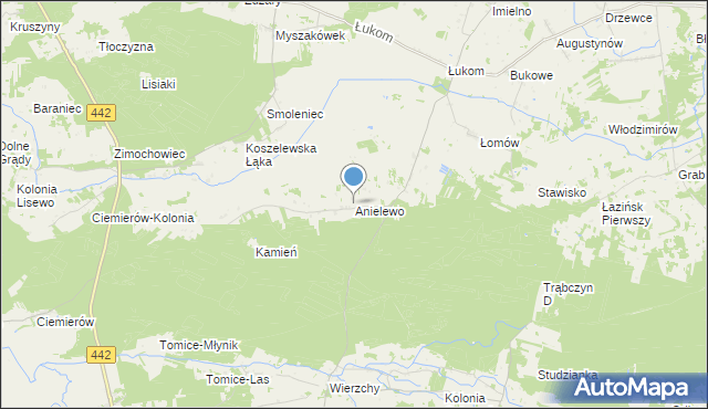 mapa Anielewo, Anielewo gmina Zagórów na mapie Targeo