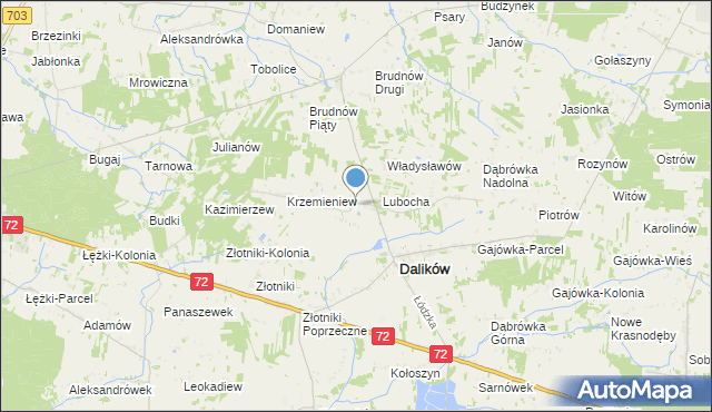mapa Antoniew-Lubocha, Antoniew-Lubocha na mapie Targeo
