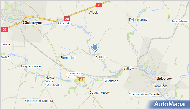 mapa Babice, Babice gmina Baborów na mapie Targeo