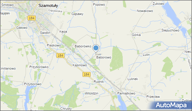 mapa Baborowo, Baborowo na mapie Targeo
