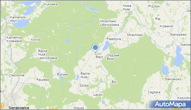 mapa Bącz, Bącz na mapie Targeo