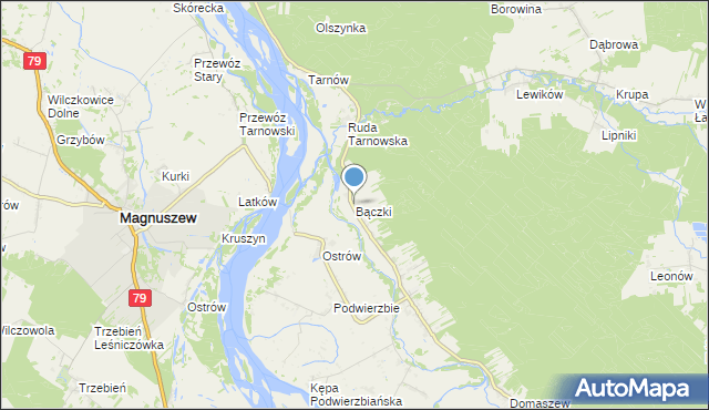 mapa Bączki, Bączki gmina Maciejowice na mapie Targeo