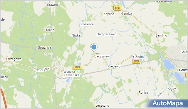 mapa Baczysław, Baczysław na mapie Targeo