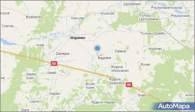 mapa Bagatele, Bagatele na mapie Targeo