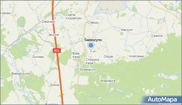 mapa Bagno, Bagno gmina Świeszyno na mapie Targeo