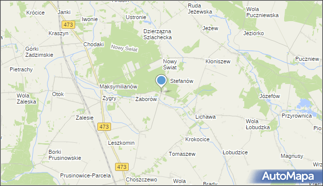 mapa Bąki, Bąki gmina Zadzim na mapie Targeo