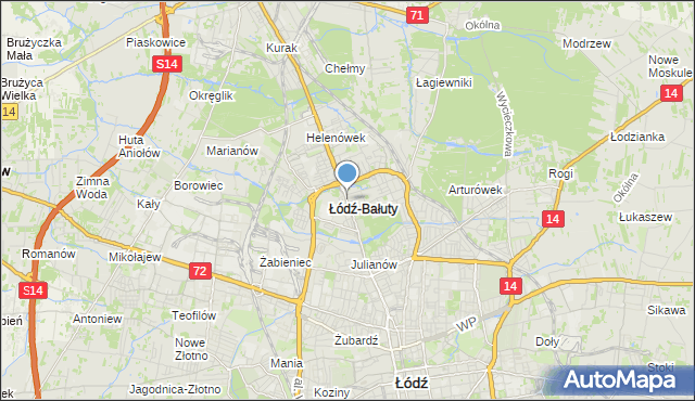 mapa Bałuty, Bałuty gmina Łódź na mapie Targeo