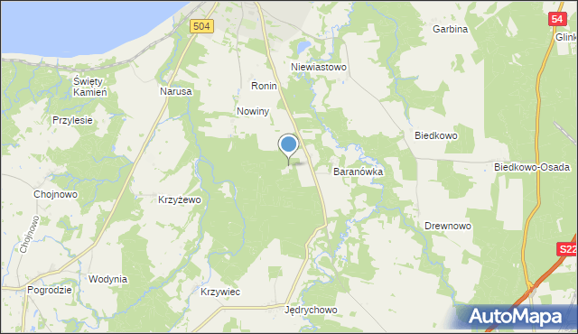 mapa Baranówka-Leśniczówka, Baranówka-Leśniczówka na mapie Targeo