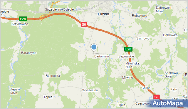 mapa Barłomino, Barłomino na mapie Targeo