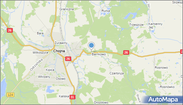 mapa Barnkowo, Barnkowo na mapie Targeo