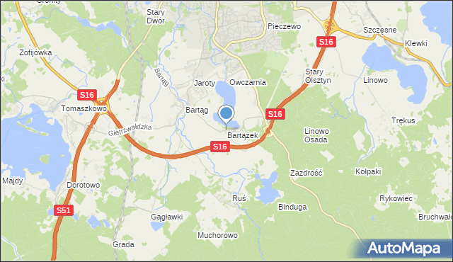 mapa Bartążek, Bartążek na mapie Targeo