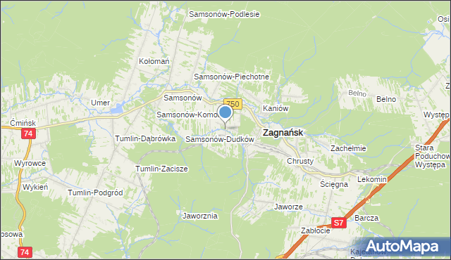 mapa Bartków, Bartków gmina Zagnańsk na mapie Targeo