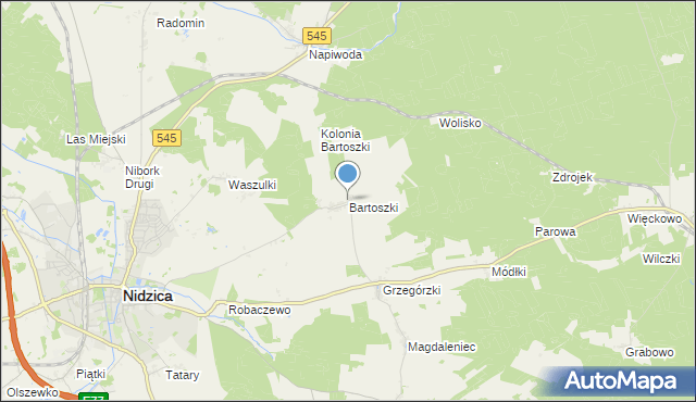 mapa Bartoszki, Bartoszki na mapie Targeo