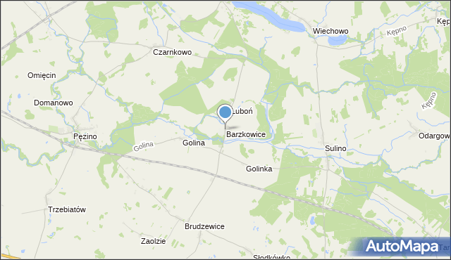 mapa Barzkowice, Barzkowice na mapie Targeo