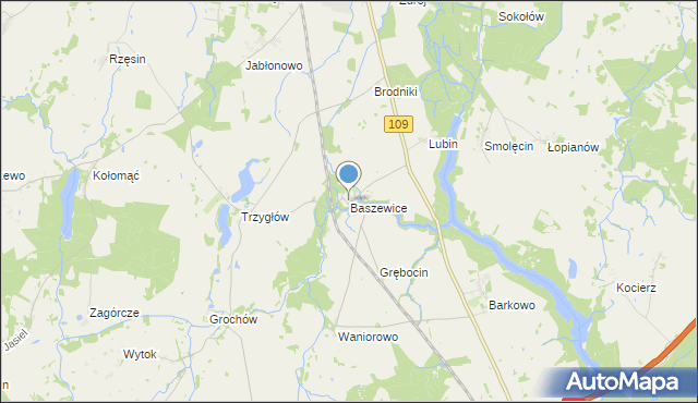 mapa Baszewice, Baszewice na mapie Targeo