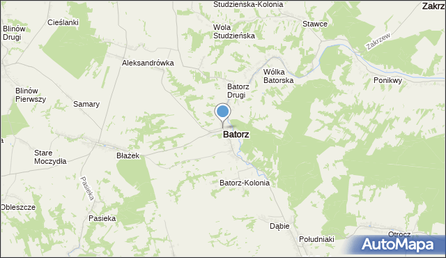 mapa Batorz, Batorz na mapie Targeo
