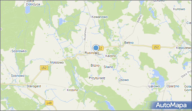 mapa Bedlno, Bedlno gmina Świdwin na mapie Targeo