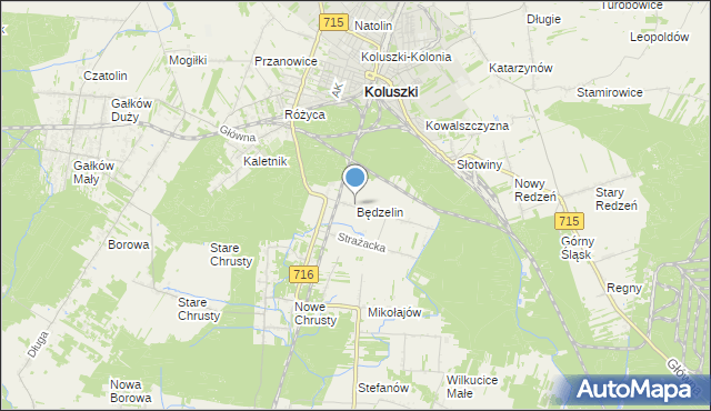 mapa Będzelin, Będzelin na mapie Targeo