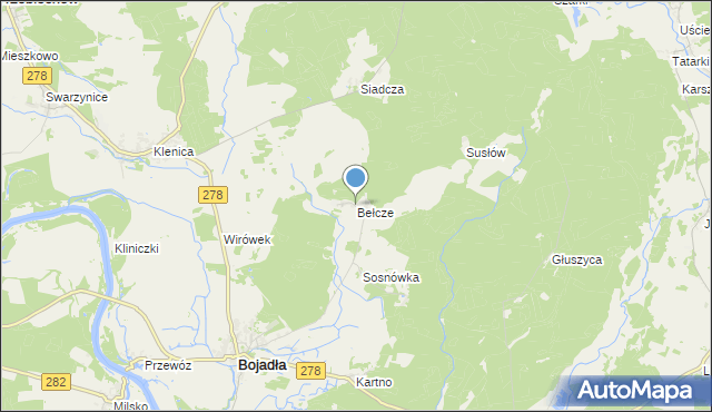 mapa Bełcze, Bełcze na mapie Targeo