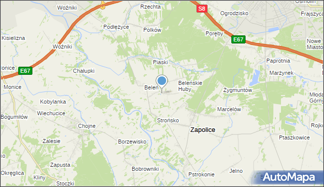 mapa Beleń-Kolonia, Beleń-Kolonia na mapie Targeo