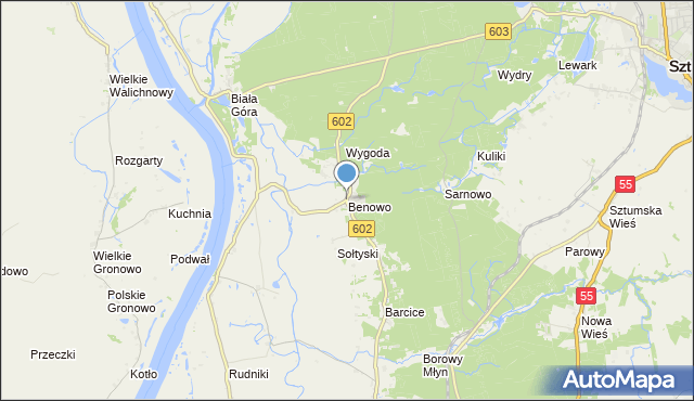 mapa Benowo, Benowo na mapie Targeo