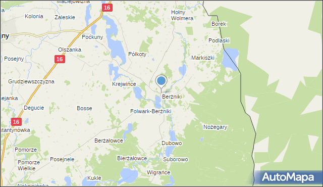 mapa Berżniki, Berżniki na mapie Targeo