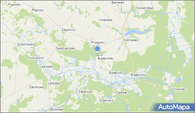 mapa Białęciniec, Białęciniec na mapie Targeo