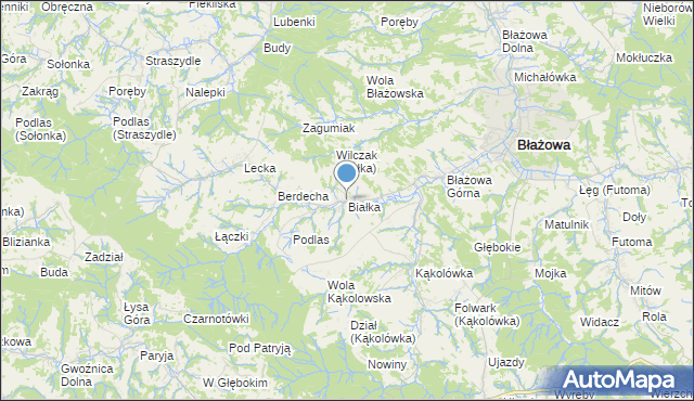 mapa Białka, Białka gmina Błażowa na mapie Targeo