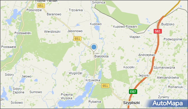 mapa Białobłota, Białobłota na mapie Targeo