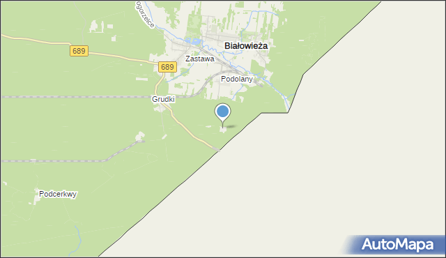 mapa Białowieża-Podolany, Białowieża-Podolany na mapie Targeo