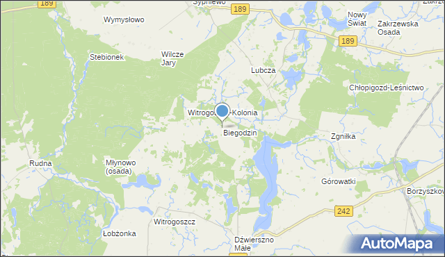 mapa Biegodzin, Biegodzin na mapie Targeo