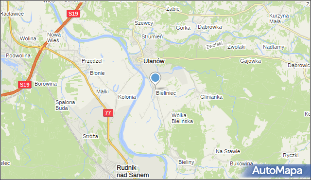 mapa Bieliniec, Bieliniec na mapie Targeo