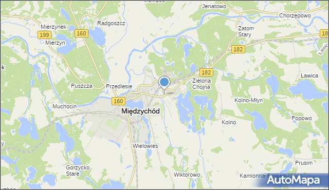 mapa Bielsko, Bielsko gmina Międzychód na mapie Targeo