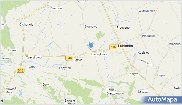 mapa Bierzgłowo, Bierzgłowo na mapie Targeo