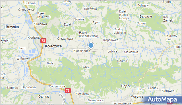 mapa Bieździadka, Bieździadka na mapie Targeo