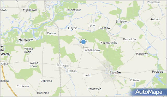 mapa Bieździadów, Bieździadów na mapie Targeo