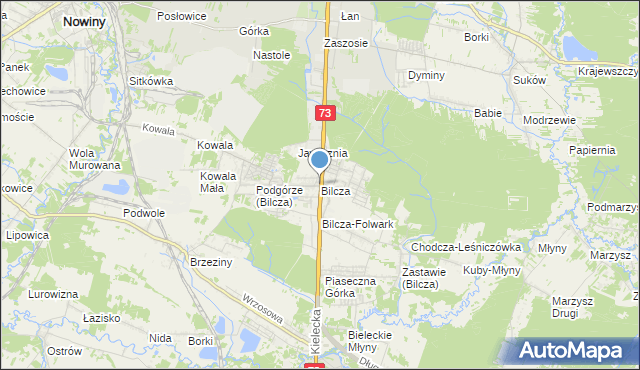 mapa Bilcza, Bilcza gmina Morawica na mapie Targeo