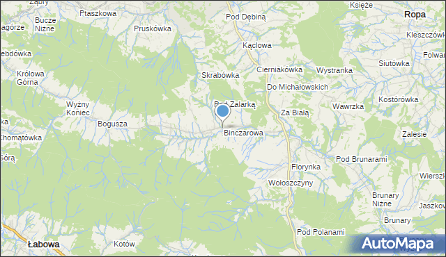 mapa Binczarowa, Binczarowa na mapie Targeo