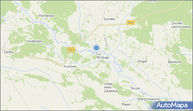 mapa Binduga, Binduga gmina Chorzele na mapie Targeo