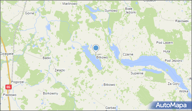 mapa Bitkowo, Bitkowo gmina Gołdap na mapie Targeo