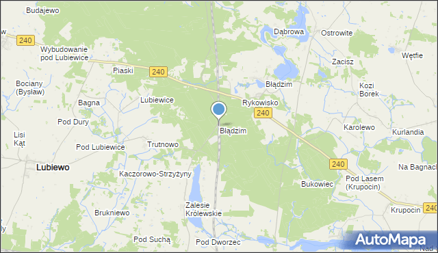 mapa Błądzim, Błądzim gmina Cekcyn na mapie Targeo