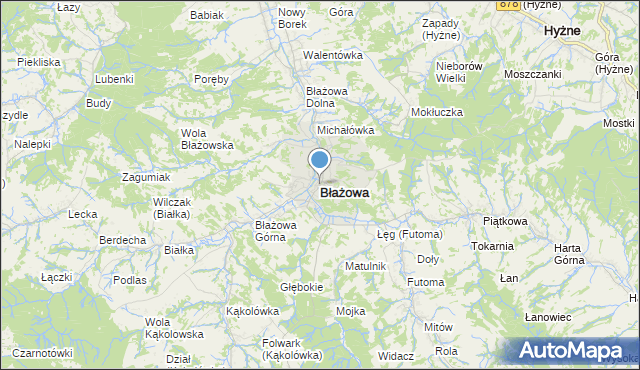 mapa Błażowa, Błażowa na mapie Targeo