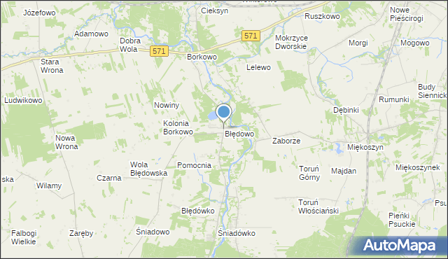 mapa Błędowo, Błędowo gmina Pomiechówek na mapie Targeo