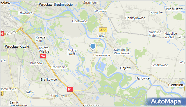 mapa Blizanowice, Blizanowice na mapie Targeo