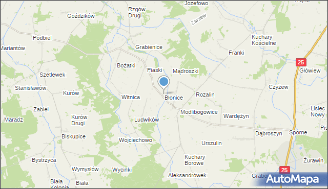 mapa Błonice, Błonice na mapie Targeo